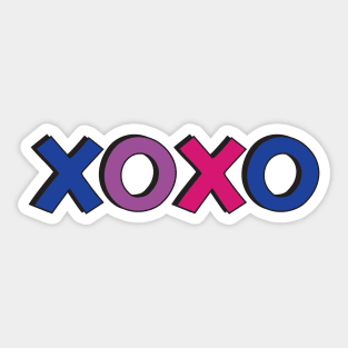 Hugs and Kisses - XOXO - Bi Pride Valentines Sticker